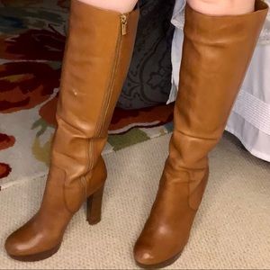 Light Brown Tall Heel Boots